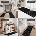thumbnail image 5 of Black White Moon Star Pattern Kitchen Rugs Sets Of 3,Kitchen Runner Rugs Non Skid Washable,Decorative Kitchen Floor Mats for Kitchen,Sink,Laundry,17"x30"+ 17"x47" + 17"x59", 5 of 6