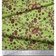 thumbnail image 3 of Soimoi Green Poly Georgette Fabric Floral & Paisley Print Sewing Fabric Yard 52 Inch Wide, 3 of 3