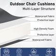 thumbnail image 2 of Findosom Outdoor Chair Cushion Set of 2, 17"x16"x2" Waterproof Patio Seat Chair Cushions with Ties,Fade Resistant Round Corner Outdoor Deep Seat Cushions for Outdoor Furniture,Dining Chair Pads,Beige, 2 of 8