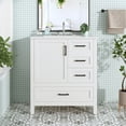 thumbnail image 2 of Euroco 30" White Bathroom Vanity with Sink Combination Set, Bathroom Storage Cabinet with Soft Close Door, 3 Soft Close Drawers and Removable Tray, Solid Wood Frame, 2 of 9