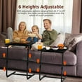 thumbnail image 3 of TV Trays Set of 2 - Folding TV Tray Adjustable Dinner Trays for Eating On Couch Wooden Tables Mate Stand Foldable Black Desk with Cup Holder Portable, 3 of 17