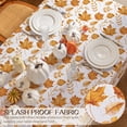 thumbnail image 6 of Romanstile Fall Tablecloth Rectangle, Thanksgiving Maple Leaf Orange Table Cloth, Waterproof Satin Resistance Table Cover for Dining, Kitchen, Party Decorations (60 x 84 inch), 6 of 8