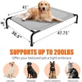 thumbnail image 6 of Raised Dog Bed for Large Dogs, Outdoor Elevated Dog Cot with Washable Breathable Mesh, Waterproof Cooling Pet Bed, 42" x 31", Grey, 6 of 10
