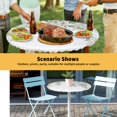 thumbnail image 6 of Elastic Fitted Round Tablecloth, Green Eucalyptus Leaves Waterproof Stretch Table Cover for 55"-60" Tables, Spring Floral Weeping Farmhouse Washable Outdoor Tablecloths for Patio, Picnic, Camping, 6 of 9