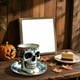 thumbnail image 3 of Taza de café con calavera y platillo, taza de té de porcelana gótica, taza de café con calavera adornada con detalles dorados, divertida taza de té de cerámica, taza de cabeza de hueso diabólica, jueg, 3 of 4