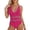 Hot Pink, variant on Women's One Piece Swimsuit Bathing Suit V Neck Adjustable Straps Ruched Mesh Back Hook
