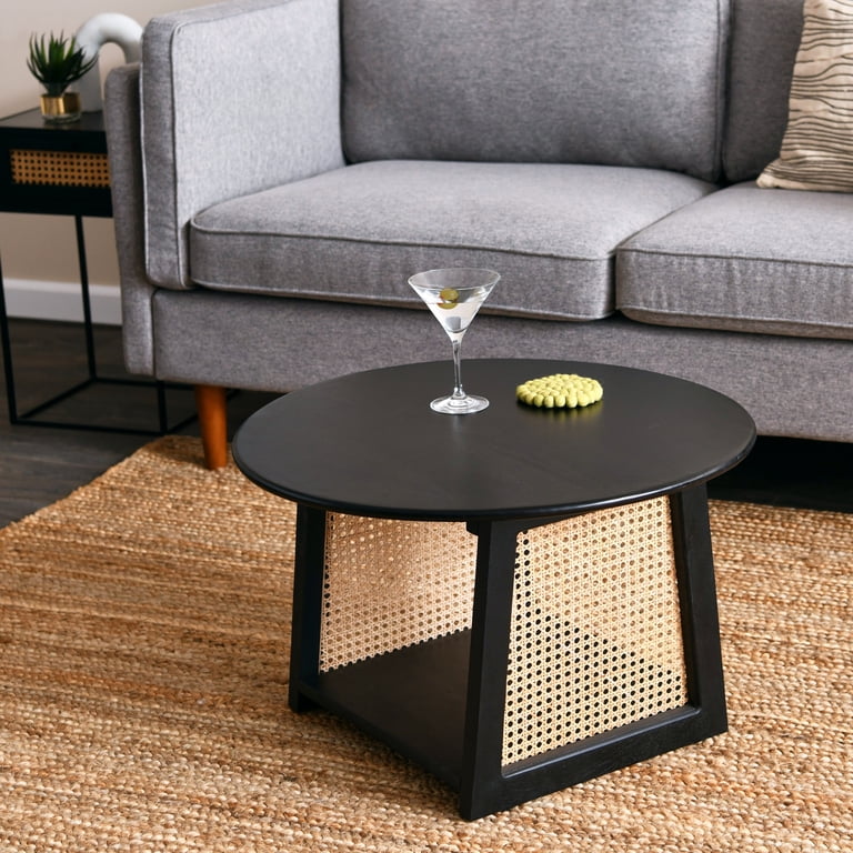 Dark Chestnut End Table Creative Co-Op Ergo Pedestal Cocktail Side