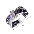 thumbnail image 5 of Bluelans Women's Purple Ring Zircon Wedding Bague Jewelry-Purple 8*, 5 of 6