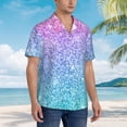 thumbnail image 5 of Balery Multicolor Glitter Print Men's Hawaiian Shirts Short Sleeve Beach Shirt Relaxed Fit Vacation Button Down Shirts-XX-Large, 5 of 9