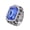 Dark Blue, variant on Men Women's Gemstone Stainless Steel Ring Band Vintage Personalized Hip Hop Diamond Ring Band Jewelry Green Size 8