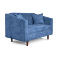 thumbnail image 4 of Sala 3-2 Makora de Velvet Azul Modelo Ivanka, 4 of 9