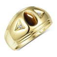 thumbnail image 3 of RYLOS Men's Rings 14K Yellow Gold Pear Shape Tear Drop Cabochon Gemstone & Diamond Rings; Tiger Eye   Size 11, 3 of 5