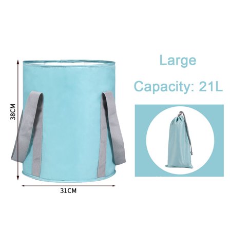 Camping Travel Spa Bucket Multifunction Portable Foot Soak Folding Basin Wash Basket Foot Bath Bag BLUE LARGE