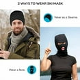 thumbnail image 3 of GrinderPUNCH Knitted 3-Hole Ski Mask Balaclava for Men & Women, Winter Outdoor Sports, Hot Pink, 3 of 3