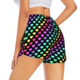 thumbnail image 3 of Bixox Women's Rainbow Hearts pattern 2 in 1 Running Shorts - Lightweight Athletic Workout Gym Yoga Shorts Liner with Pockets - Small, 3 of 5
