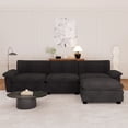 thumbnail image 4 of Muumblus Modular Sectional Cloud Couch with Ottoman, Oversized L-Shaped Corduroy Sofa for Living Room, Black, 4 of 10