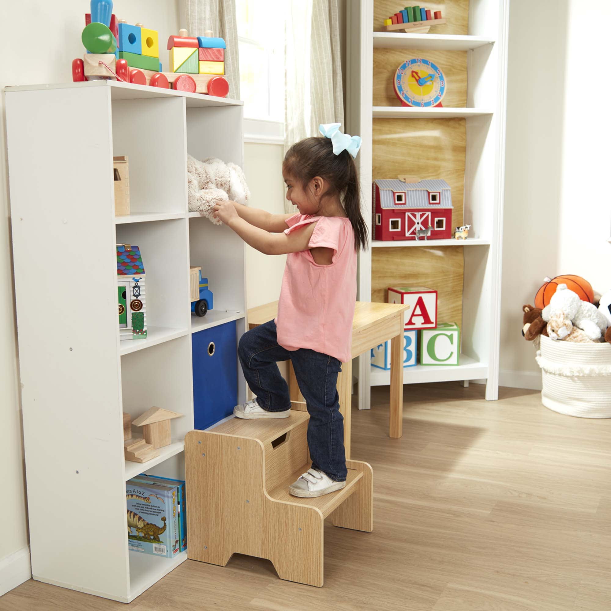 Melissa & Doug Kids Wooden Step Stool - Light Natural Finish