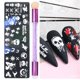 thumbnail image 1 of Placa de estampado para decoración de uñas, de acero inoxidable, con forma de esponja, con forma de calabaza y murciélagos, para plantillas de estampado de uñas, para bricolaje, para Navidad, 4, 1 of 5