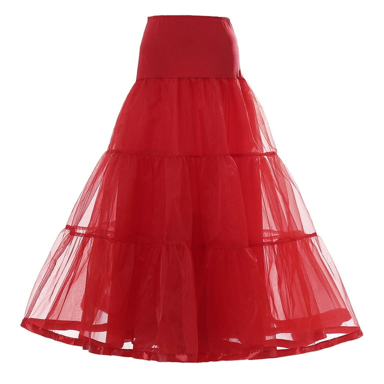 red petticoat for wedding dress Unique Vintage Red Retro Style Ruffled Petticoat
