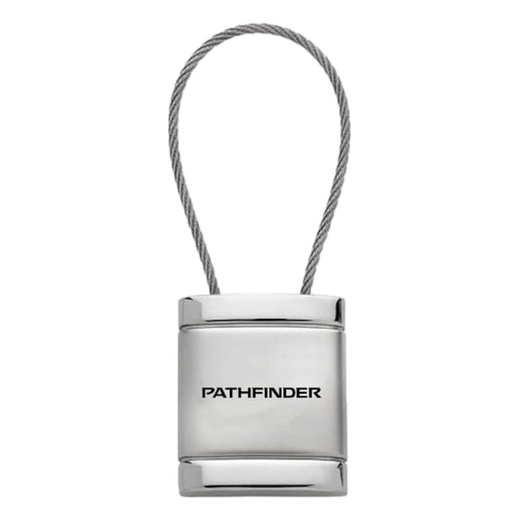 Nissan Pathfinder Satin Chrome Cable Key Ring (Silver)