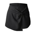 thumbnail image 3 of Arlun Women's Elegant Knot Front High Waisted Wrap Skorts Soft Lightweight Summer Twisted Mini Skirt Shorts with Zipper Solid Color Simple and Stylish Casual Work Outfit Black L, 3 of 4