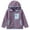 Purple, variant on Kids Fall Winter Jackets Hooded Front Zip Print Patchwork Fleece Liner Outwear Thermal Casual Coat With Pockets (14 Years, Purple)