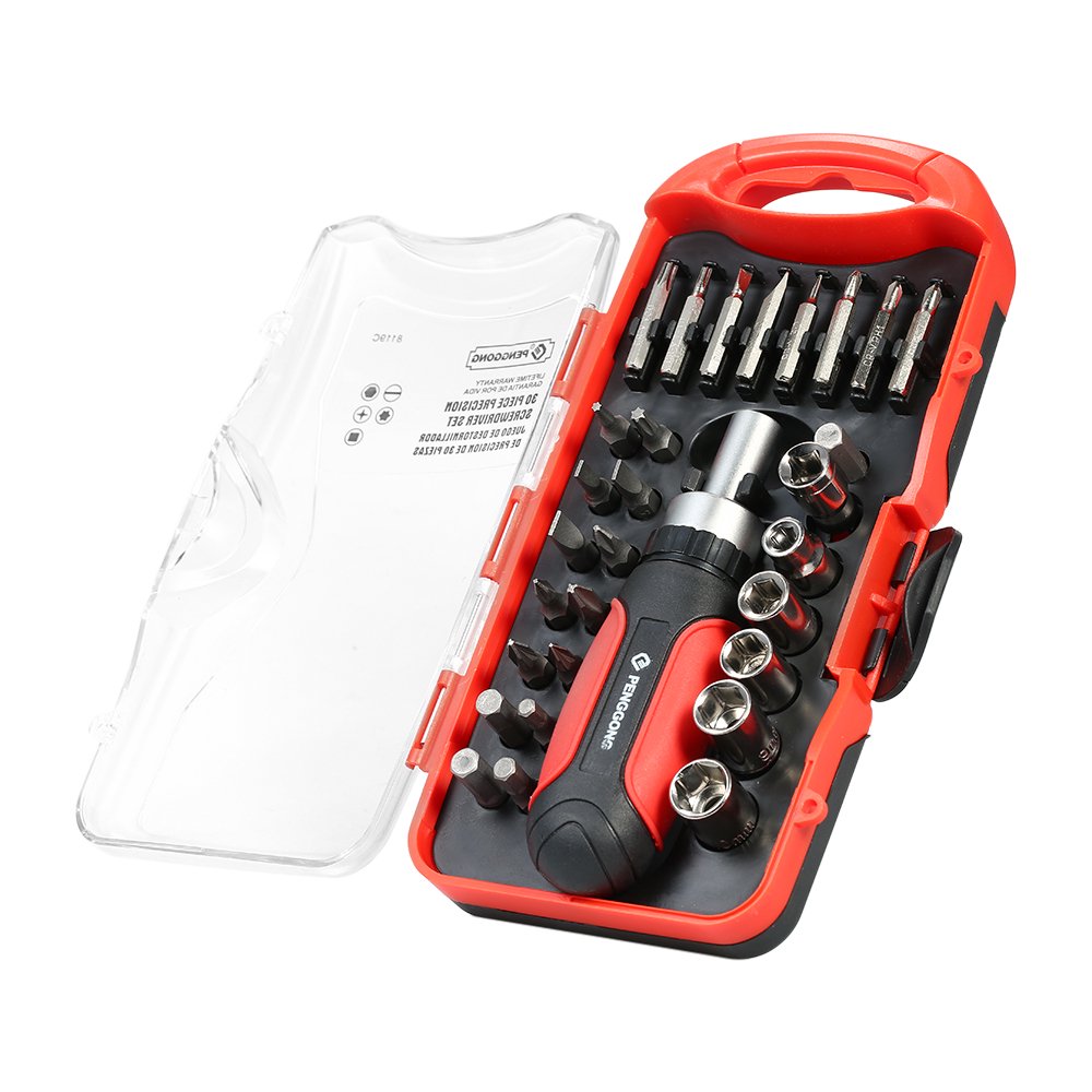 PENGGONG 30PCS Multipurpose Ratchet Screwdriver Socket Screwdrivers