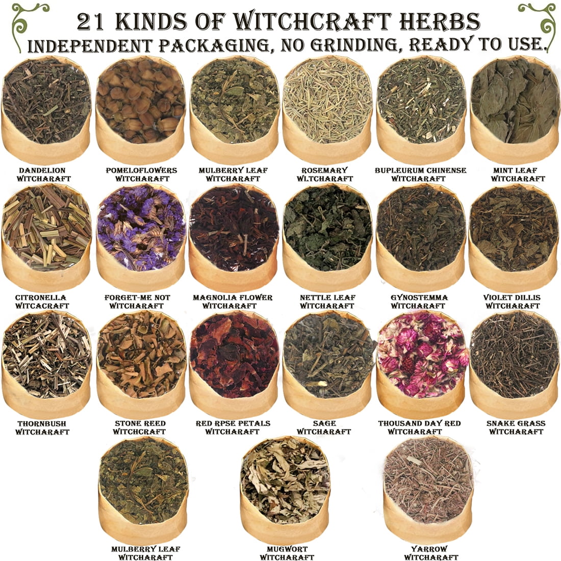 HXXF Witchcraft Supplies Kit for Witch Spells – 85 PCS Beginner Witch Starter Kit Crystals Jars Dried Herbs and Colored Candles for Witches Pagan Altar Decor - Wiccan Supplies and Tools