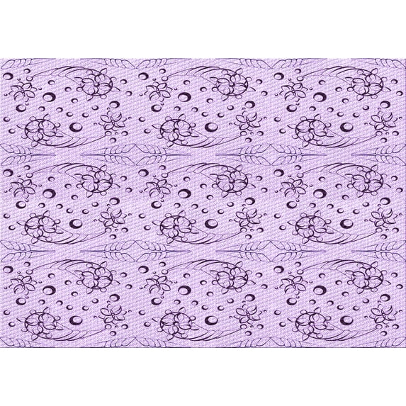 Ahgly Company Indoor Rectangle Patterned Rich Lilac Purple Area Rugs, 7' x 10'