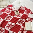 thumbnail image 6 of Ultra Soft Cozy Buffalo Checkerboard Christmas Red Snowflake Knitted Throw Blanket Fluffy Microfiber Lightweight Fleece Checkered Bed Blanket for Sofa Couch Bed 50"X60", 6 of 6