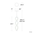 thumbnail image 2 of WAC Lighting Interlace 21" 1-Light 3000K LED Mini Aluminum Pendant in Black, 2 of 2