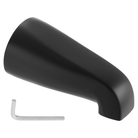 Uxcell 1Pack Tub Spout with Hexagonal Wrench without Diverter, Zinc Alloy, Black