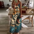 thumbnail image 3 of Tiger Animal Graffiti Sleeveless Dress Woman Fashion Long Dresses Women's Summer Suit Dress Summer 2025 Women, 3 of 7
