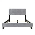 thumbnail image 6 of Home Design Vallejo Twin Velvet Upholstered Panel Bed FrameFor Adult, Box Spring Required, Silver Gray, 6 of 11
