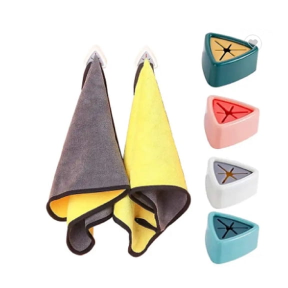 4 Pack Self Adhesive Kitchen Towel Holders, Wall Mount Dish Towel Hangers for Kitchen and Bathroom, TIKA