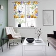 thumbnail image 5 of 2 Panels Kitchen Tier Curtains 39 Inch Length, Spring Floral Grommets Window Treatment Curtain, Hydrangea Sunflowers Butterflies Watercolor Thermal Curtains Drapes for Living Room/Bathroom, 5 of 9