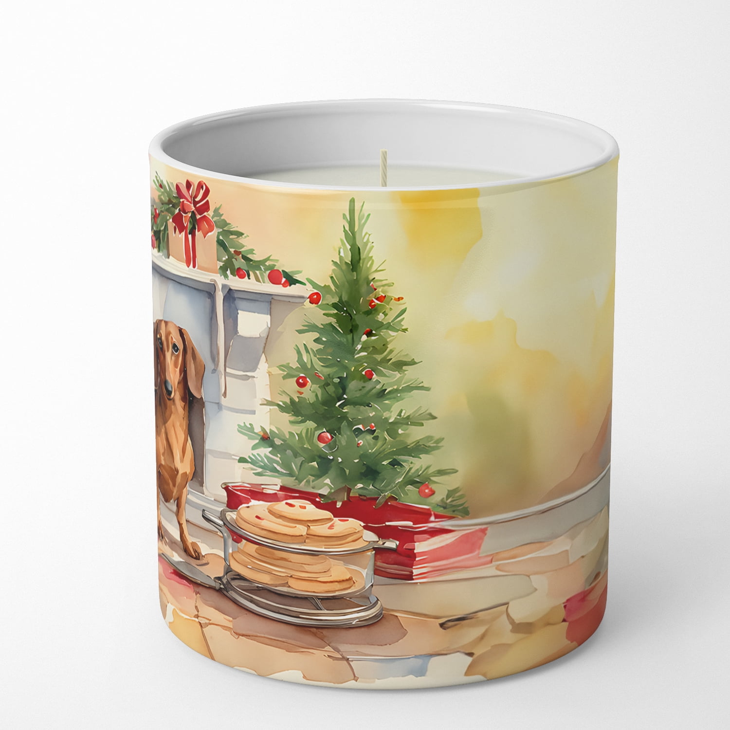 Dachshund Christmas Cookies Decorative Soy Candle 3.25 in x 3.75 in