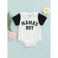 thumbnail image 2 of Bagilaanoe Baby Boys Clothes 3 6 12 18 Months Newborn Infant Short Sleeve Mamas Boy Romper Cotton Bodysuit Playsuit Summer Casual Tops, 2 of 8