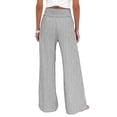 thumbnail image 6 of Abomasnow Women's Lounge Pants Elastic High Waist Wide Leg Striped Pants Casual Soft Workout Comfy Loose Pants with Pockets, 6 of 8