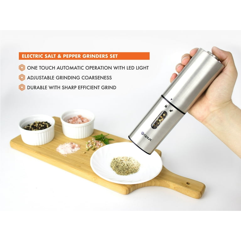 Deluxe Electric Salt and Pepper Grinder Set by OPUX Walmart