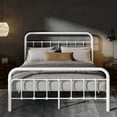 thumbnail image 7 of Amolife Queen Size Metal Platform Bed Frame with Vintage Headboard & 12.4" Under-Bed Storage, White, 7 of 7