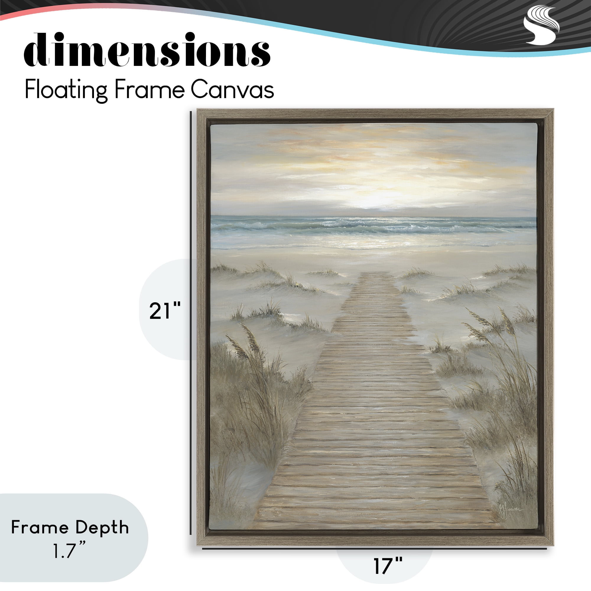 Stupell Industries The Path Towards Sunrise Brown Framed Floater Canvas Wall Art, design by Georgia Janisse