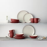 Noritake Colorwave Raspberry 16-Piece Coupe Dinnerware Set, Service for ...