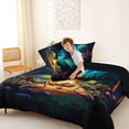thumbnail image 4 of Erosebridal Camper Themed Queen Comforter Set,Galaxy Aurora Bedding Comforter Set For Kids,Reversible black,3 Pieces, 4 of 7