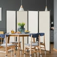 thumbnail image 4 of Costway 4-Panel Room Divider Folding Privacy Screen w/Steel Frame Decoration White, 4 of 10
