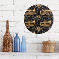 thumbnail image 3 of Round Clock Gold Clock 9.84*9.84 Inch Round Art Clock Decorative Clock Creative Clock Dual-Purpose Clock Wall Clock Clock Fashion Decoration Golden Horn, 3 of 9