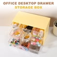 thumbnail image 4 of Mini Tiroirs de Rangement, Bureau d'Enseignant en Plastique avec 9 Tiroirs, Jaune, 4 of 7