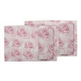 thumbnail image 3 of S4Sassy Pink Rose Floral Washable Placemats & Napkins Table Decor Dining Mats, 3 of 3