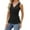 Black, variant on Luxalzxs Womens Solid Color V-Neck Basic Tank Tops Summer Fashion Button Pleated Sleeveless T-Shirt Tunic Top Going Out Casual Vest