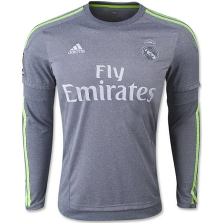 adidas Real Madrid Away Long Sleeve Soccer Jersey 2015/16 (Gray) X-Small